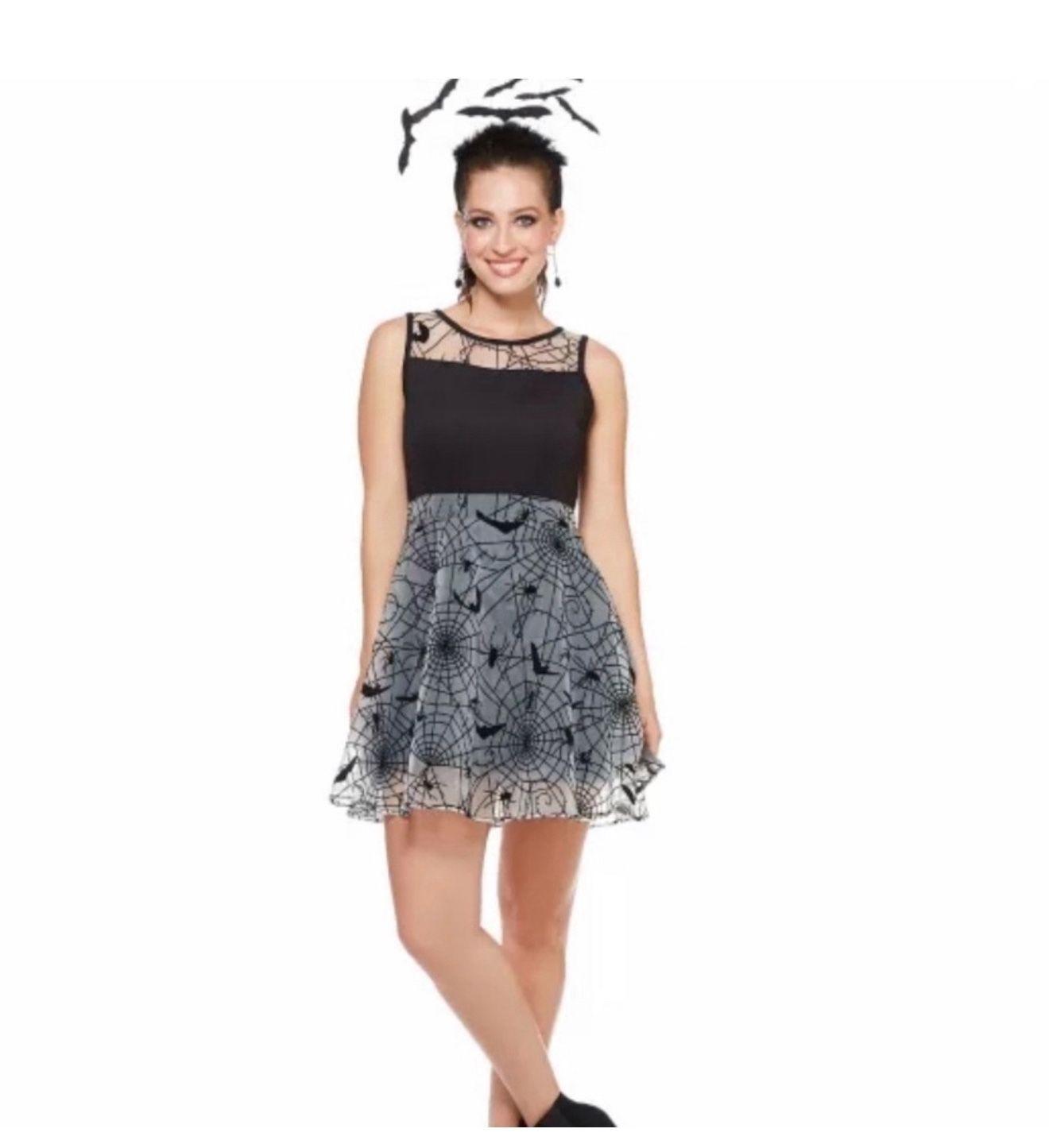 Halloween Black Bat and Spider Dress Spirt Halloween Size XL