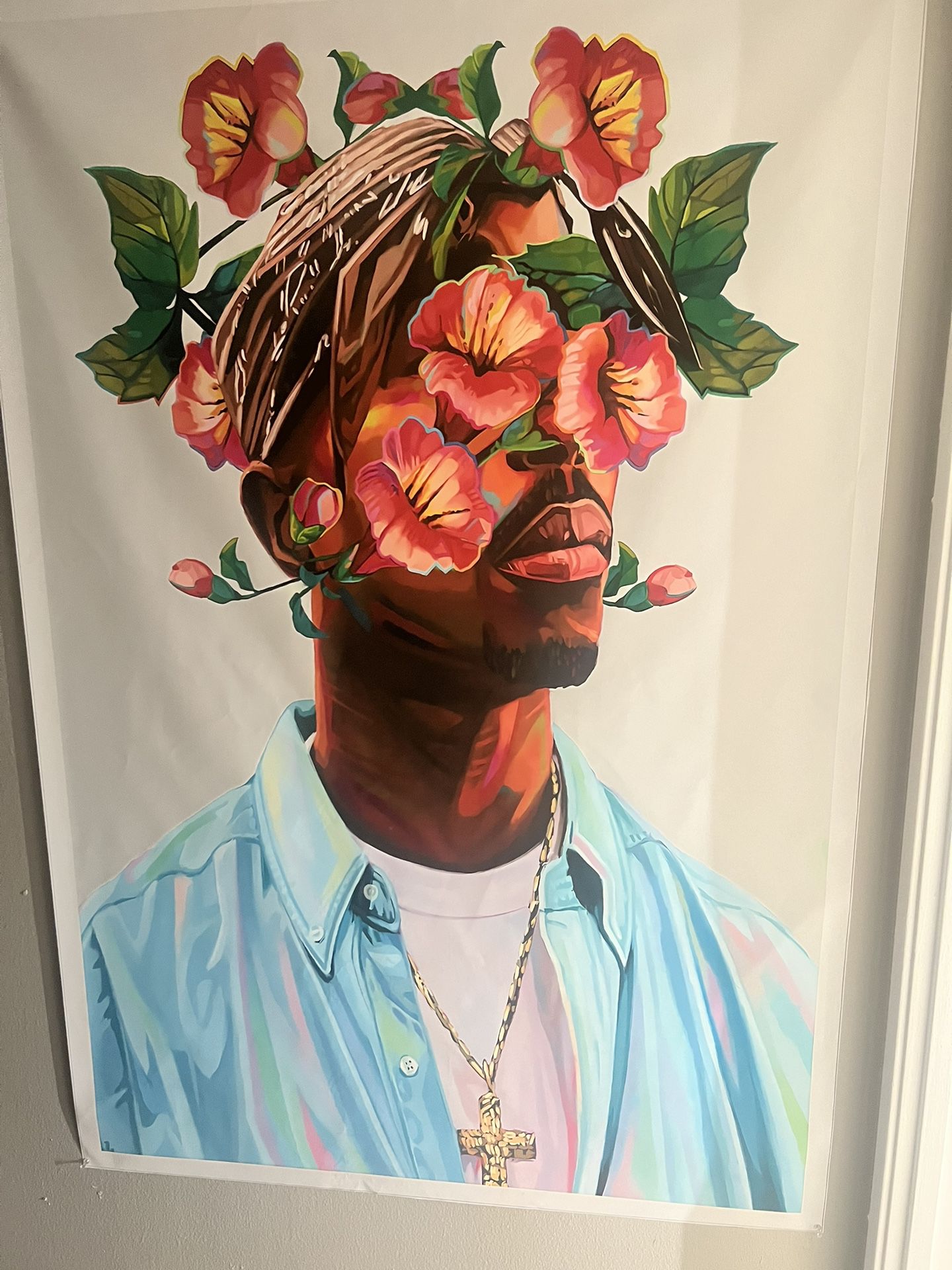 Kendrick Lamar & Tupac Large Flower Canvas’
