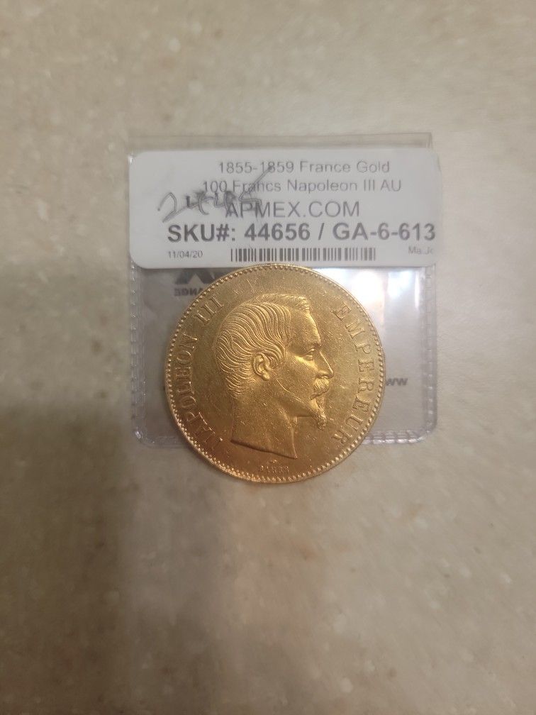 1857 France 100 Francs Gold Coin.  Rare . SALE Pending 