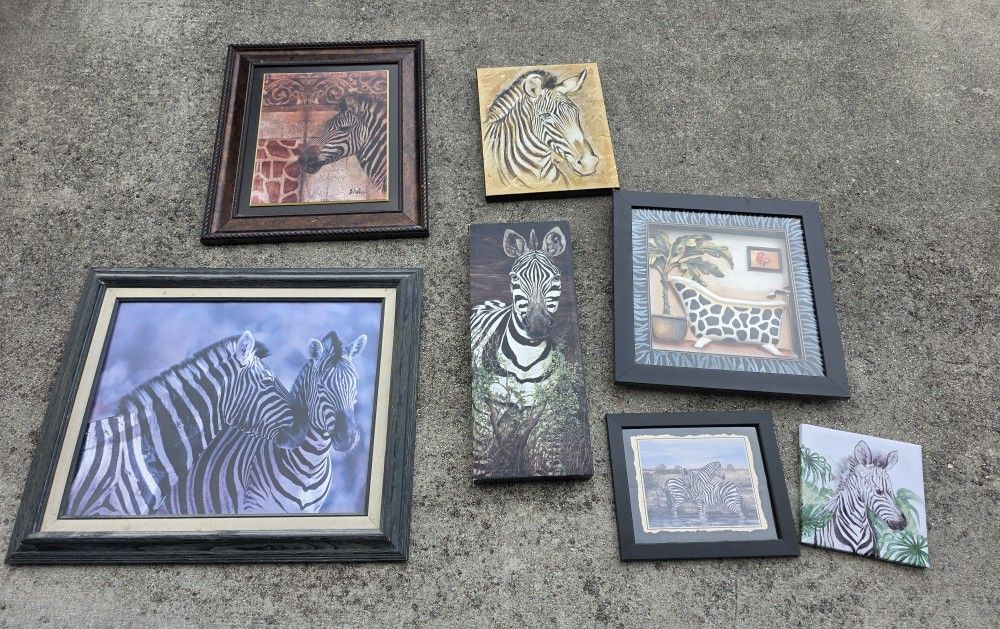 Lot Of Zebra Wall Decor 