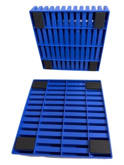 Quilting Ruler Rack Storage Organizer 2 Pack Blue Slotted Holder Sponge Rack