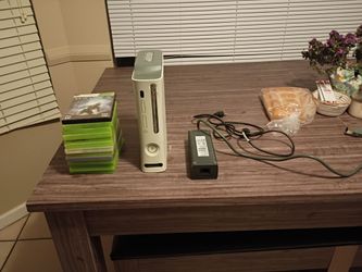 Xbox 360 with games and power supply and HDMI cable
