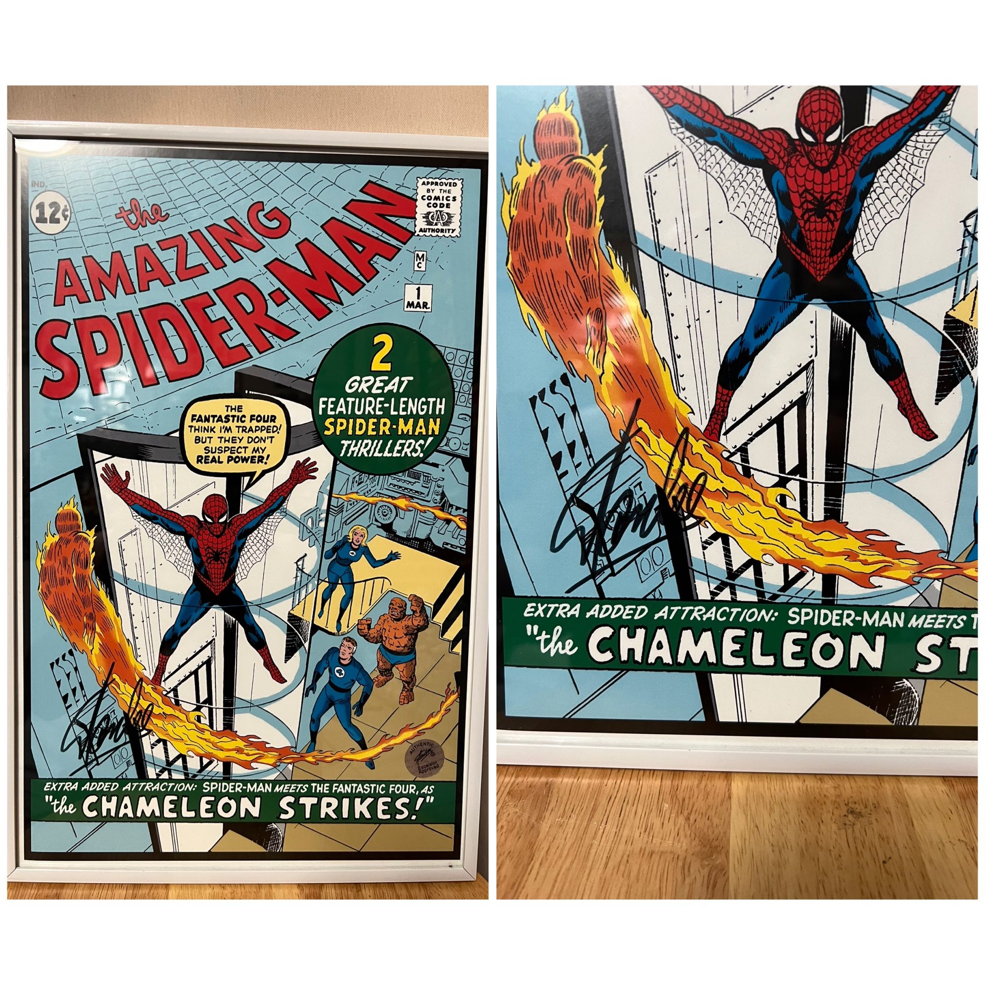 Stan Lee Signed Spider-man Poster W /COA