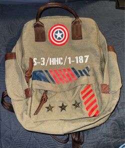 Captain America Canvas Military-Style Backpack