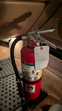 Charged fire extinguisher ready to use clean fire suppression full charge