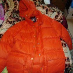 Down east orange puffer coat small