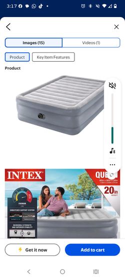 Intex Queen Air Mattress 20in Height