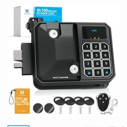 Keyless RV Door Lock Replacement, 10 Digits LED Keypad, Wireless Key Fob, Electronic NFC & Mechanical Key