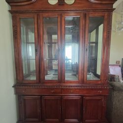 Kitchen Dining(China) Cabinet & Table w/ 8 Chairs