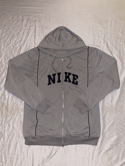 RARE! Vintage (VTG) Nike Spell Out Full Zip Hoodie "Gray" - Size XL