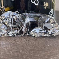 Princess House Glass Pets Puppy Dog Figurine 24% Lead Crystal Germany Made