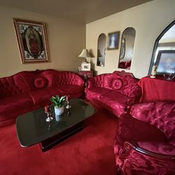 3 Piece living Room Set, Sofas Rojos 