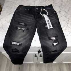 Black Skinny Purple Jeans 