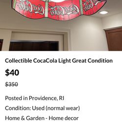 Coca Cola Light Fixture 
