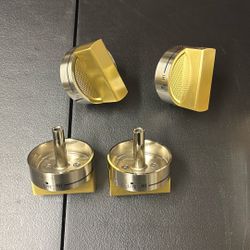 Set Of 6 Gold stainless steel Stove knobs Monogram Kit