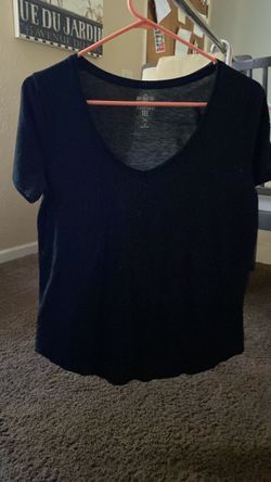 Black V-Neck Short Sleeve T-Shirt