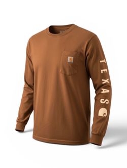 NWT Carhartt Men's Loose Fit Heavyweight Long-Sleeve Texas Graphic T-Shirt 2XL