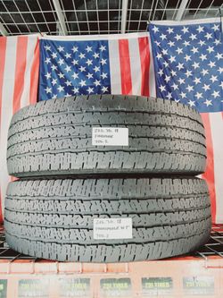 ✅ 2 USED TIRES LT275/70R18 FIRESTONE TRANSFORCE AT2 LOAD E 275 70 18