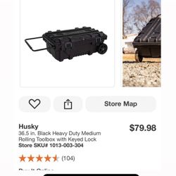 Husky 36.5 in. Black Heavy Duty Medium Rolling Toolbox with Keyed Lock