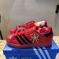 Sp5der x Adidas Superstar Red with Charm KJ7005 Men's Size 11 Brand New