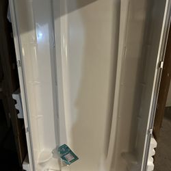 STORE+ 36 in. x 74 1/4 in. 1-Piece Direct-to-Stud Alcove Shower Back Wall in White 