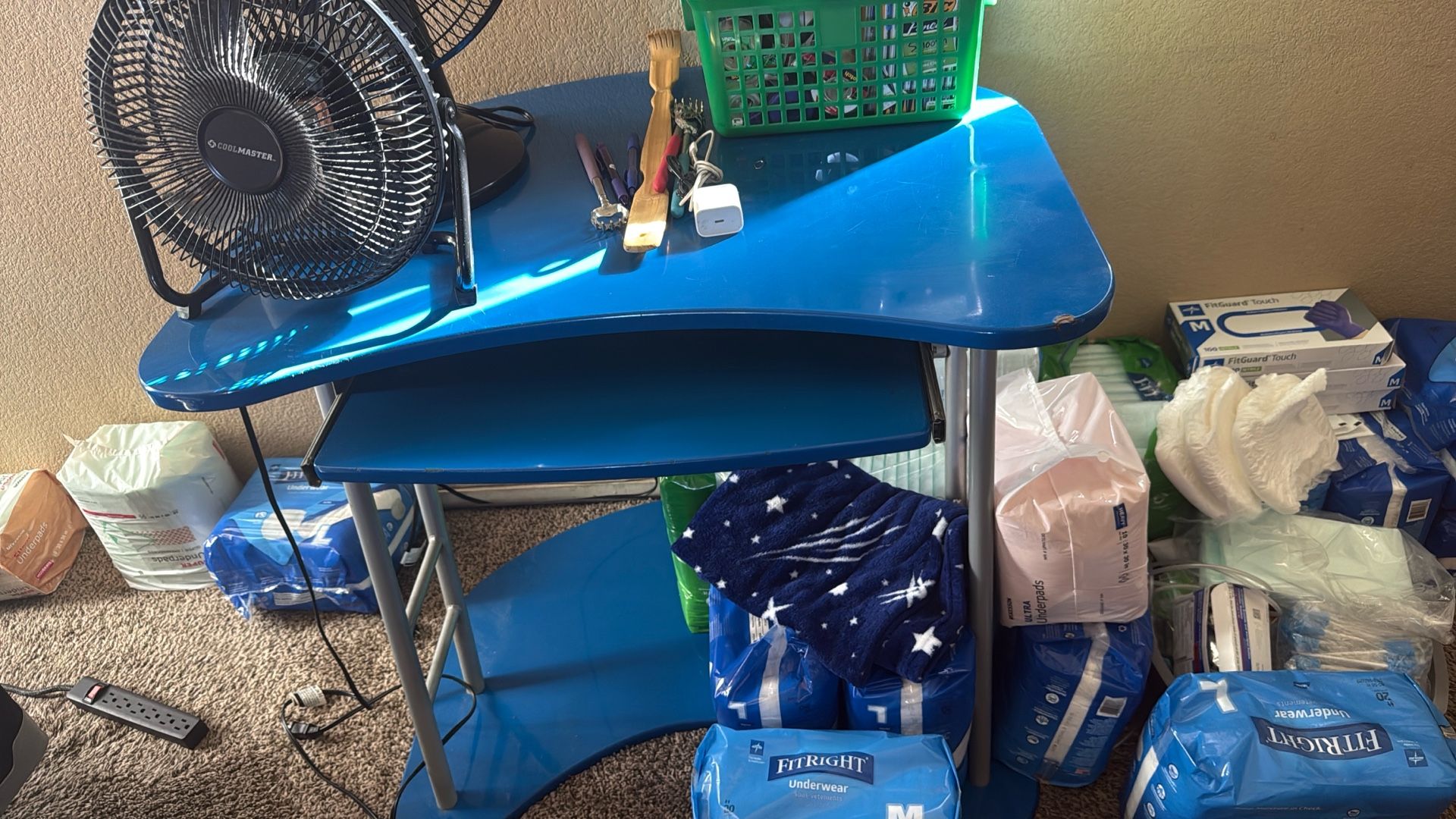 Blue computer stand for sale