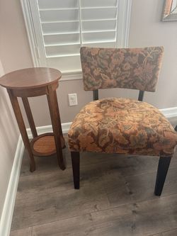 Chair and side table.