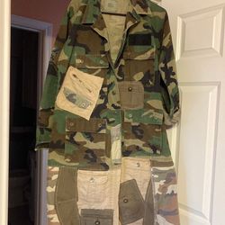Altered Military Duster With Patchwork 