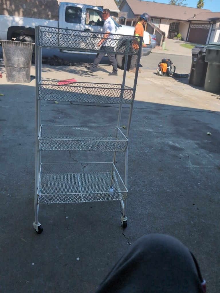 - 4,-tier Rolling Utility Cart With Coaster Wheels