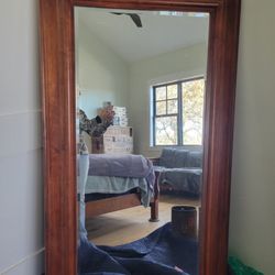 Pottery Barn Large Mahogany Finish Wall Or Floor Mirror