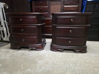Set of 2 Dark Cherry Nightstands
