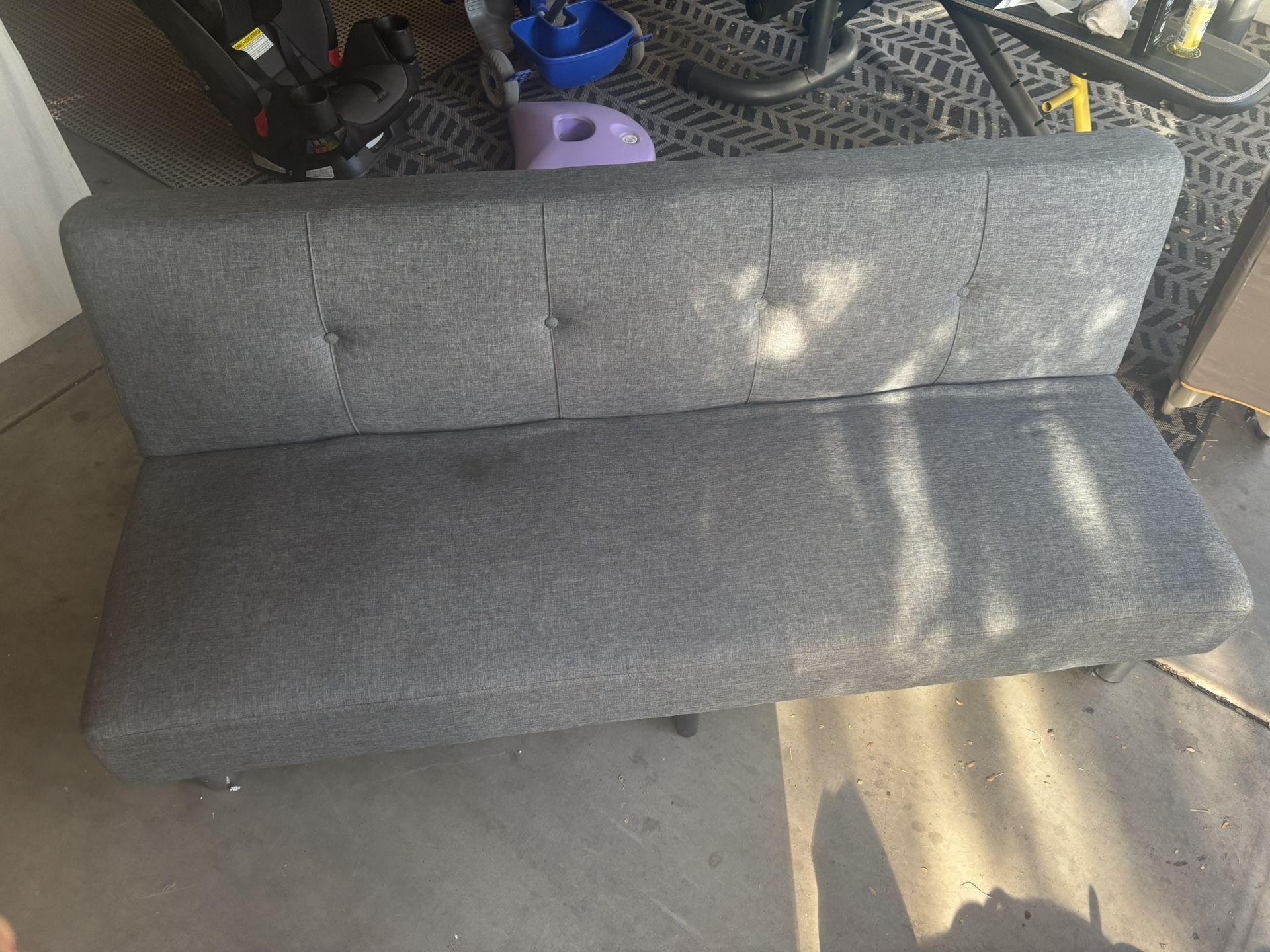 Grey convertible futon 