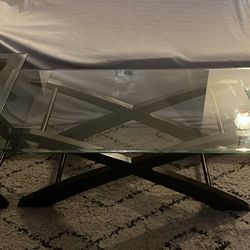  (Cash Only / Local Pickup) Glass Coffee Table Set 