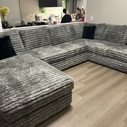 Brand new super plush comfy two tone sectional set