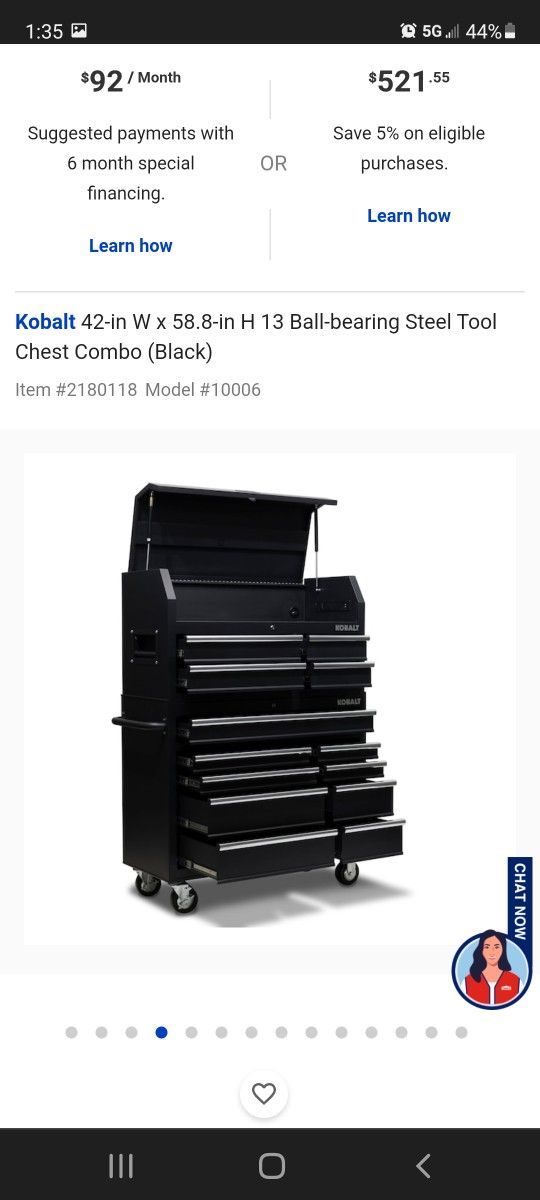 Kobalt 42 In Width 58.8 In H13 Ball Bearing Steel Tool Chest Combo for Sale in Enterprise NV OfferUp