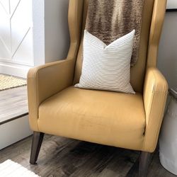 LEATHER …Wingback Leather Accent Chair