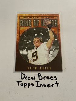 Drew Brees New Orleans Saints Hall of Fame QB Topps Short Print Insert Card.