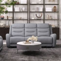 Brand New Grey Super Plush 3pc Reclining Sofa Set 