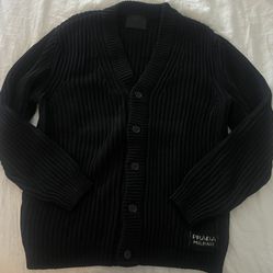 Prada sweater vest cardigan mens size large black authentic
