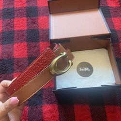 Brand New COACH Signature Buckle Reversible Belt, 32 Mm
