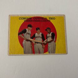 1959 TOPPS BASEBALL CARD SKINNER/VIRDON/CLEMENTE #543 CORSAIR OUTFIELD TRIO 