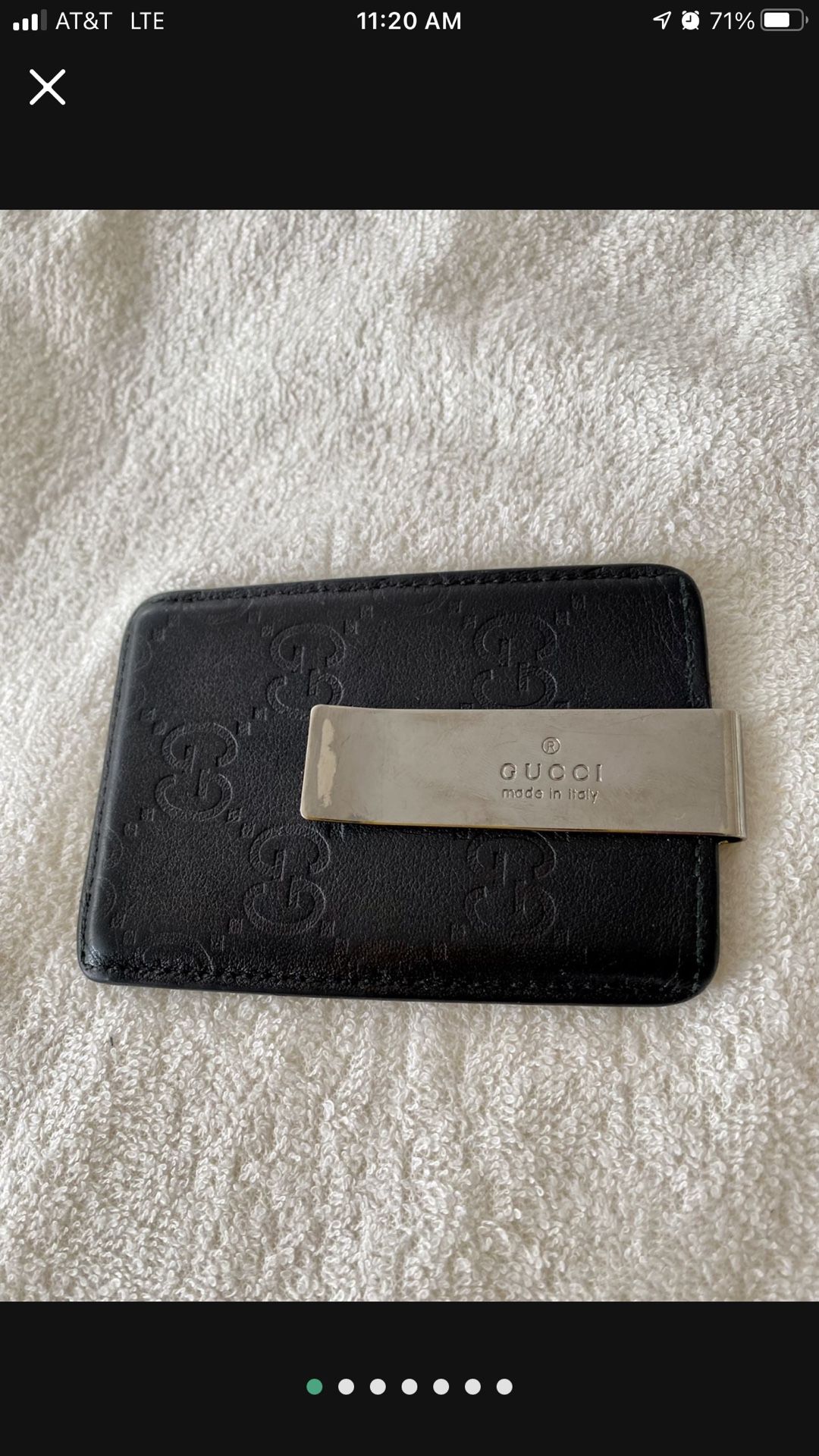 Gucci Leather Money Clip Card Holder
