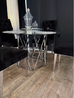 Glass dining table