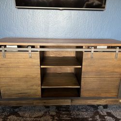 Farmhouse Media console with Barn Door Slider