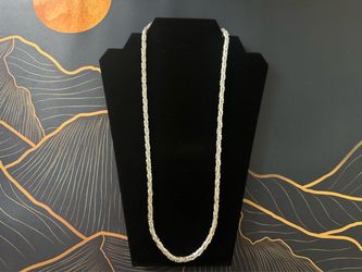 White Gold-filled Diamond Cut Rope Chain Necklace