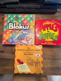 3 Board Game Bundle – Blokus, Apples to Apples + Worst-Case Scenario