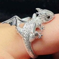 Baby Dragon Rings  - Silver or Black