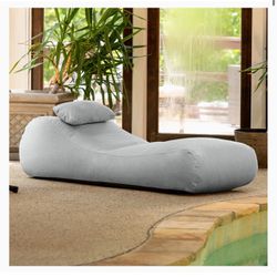 Outdoor Bean Bag Sun Lounger | Pool Patio Chaise Recliner |, Granite