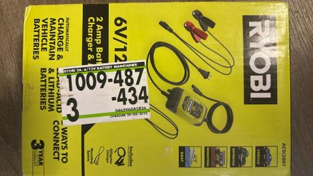 RYOBI BRAND NEW IN BOX  2 Amp Battery Charger and Maintainer