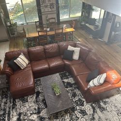 Macys Leather Sectional 